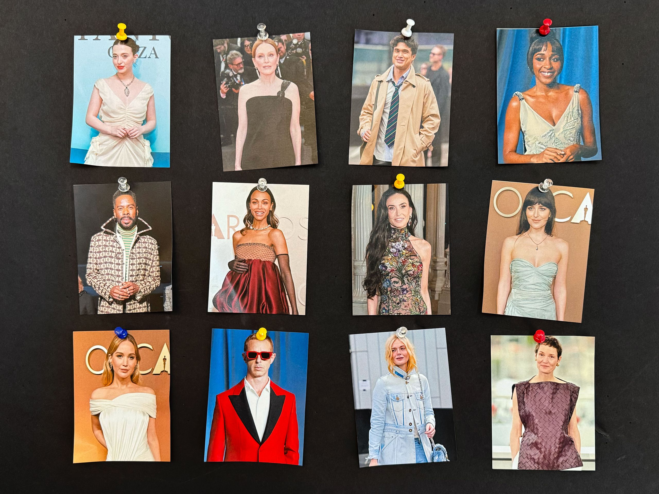 Image may contain Jeremy Strong Demi Moore Julianne Moore Zoe Saldana Elle Fanning Charles Melton Art and Collage