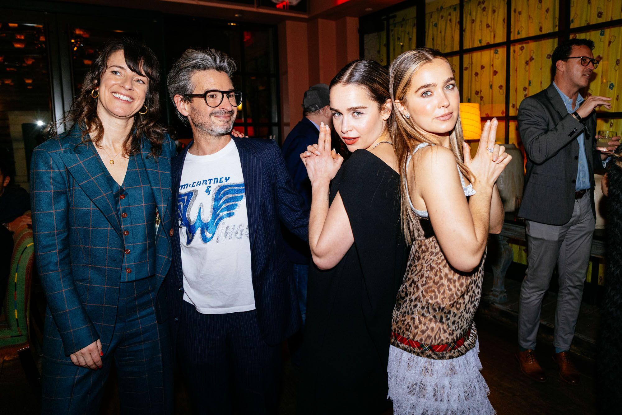 Image may contain Haley Lu Richardson Emilia Clarke Person Photobombing Urban Adult Wedding Accessories and Glasses