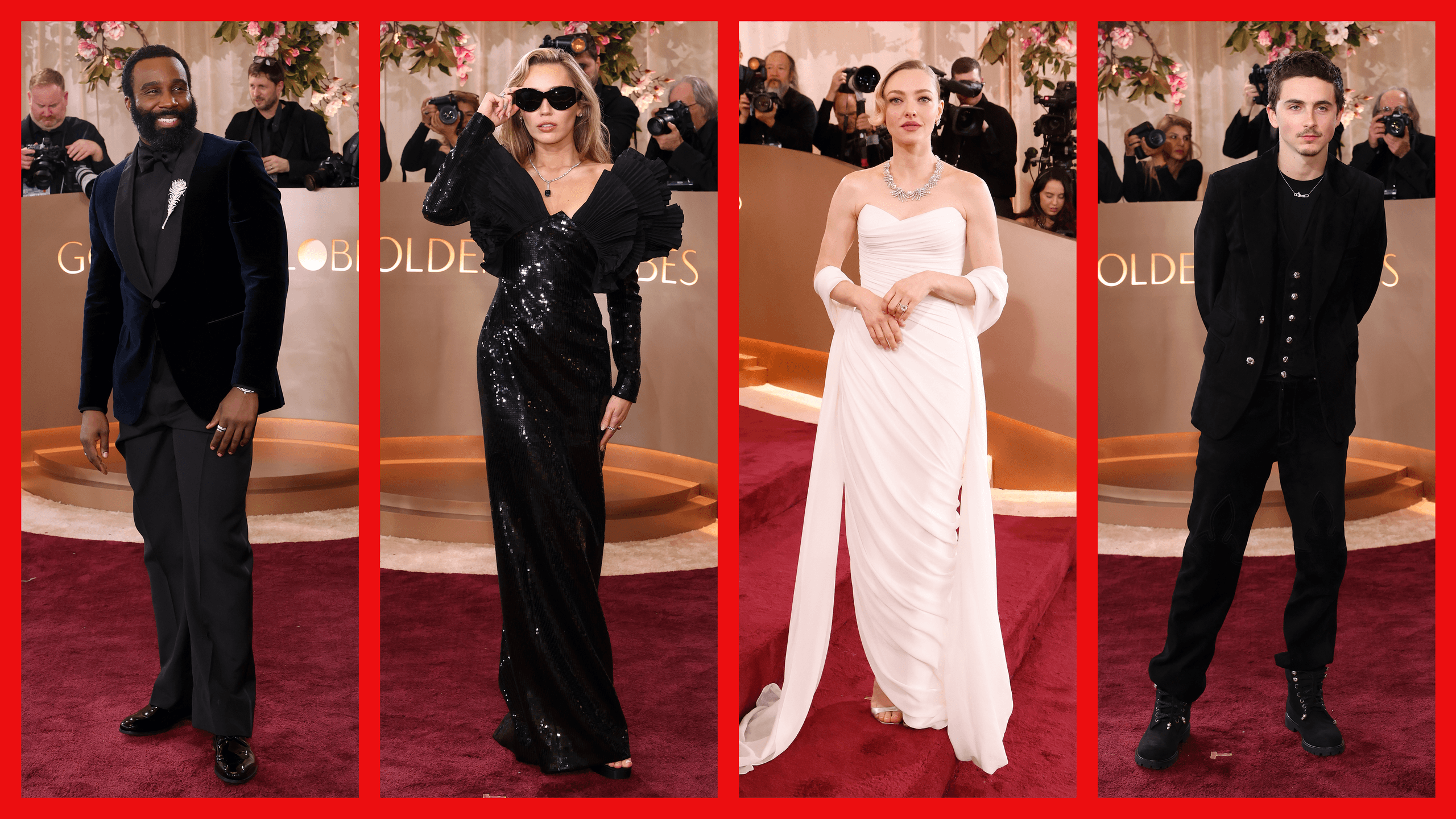 Image may contain Miley Cyrus Amanda Seyfried Teddy Williams Fashion Accessories Sunglasses Premiere and Red Carpet